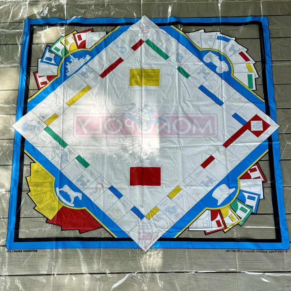 RARE! Vintage 1994 Hasbro‎ Vinyl Original MONOPOLY Board Game Shower Curtain 90s